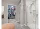 Modern main bathroom featuring a walk-in shower and access to a walk-in closet at 233 Cascade Bend Dr, Ruskin, FL 33570