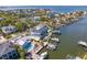 Expansive aerial view of waterfront homes, docks, and beautiful waterways at 2501 S Dundee St, Tampa, FL 33629