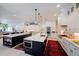 Gourmet kitchen featuring double islands, white cabinets, and stainless steel appliances at 2501 S Dundee St, Tampa, FL 33629