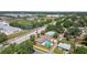 Aerial view of neighborhood with school and athletic fields nearby at 5601 16Th N St, St Petersburg, FL 33703