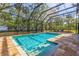 Sun-drenched screened-in pool features a tiled deck and seamless transition to the lush yard at 9298 Carr Rd, Riverview, FL 33569