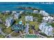 An aerial panorama highlighting condos with water views and lush landscaping, capturing the essence of upscale coastal living at 145 Belleview Blvd # 201, Belleair, FL 33756