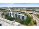 Aerial shot showcases a waterfront condo building with easy access to the highway at 201 W Laurel St # 307, Tampa, FL 33602