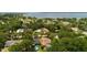 Aerial view of homes surrounded by mature trees, some with pools, near a large body of water at 209 Arlington E Ave, Oldsmar, FL 34677