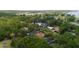 Serene aerial view of a neighborhood surrounded by lush trees and glimpses of a tranquil lake at 209 Arlington E Ave, Oldsmar, FL 34677