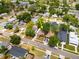 An aerial view highlighting the property's location in a neighborhood setting with mature trees at 4527 24Th S Ave, St Petersburg, FL 33711
