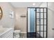 Stylish bathroom with a glass enclosed shower stall and sleek fixtures at 4527 24Th S Ave, St Petersburg, FL 33711