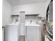 The Laundry room featuring a washer, dryer, shelving and water heater at 4527 24Th S Ave, St Petersburg, FL 33711
