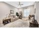 Bonus room with window, ceiling fan, and neutral color pallette at 4581 Majestic Hills Loop, Brooksville, FL 34601