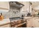 Contemporary kitchen with stainless steel appliances and stylish backsplash at 5010 Umber N Way, Tampa, FL 33624
