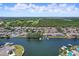 Aerial view showcasing community homes and its convenient access to the scenic waterfront at 6490 Cape Hatteras Ne Way # 4, St Petersburg, FL 33702