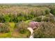 Sprawling property featuring a pool and lush landscaping, nestled among mature trees and surrounded by a dense forest at 10206 Lakeview Dr, New Port Richey, FL 34654
