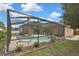 Spacious backyard featuring a screened pool area, inviting relaxation and entertainment at 10322 Riverburn Dr, Tampa, FL 33647