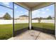 Screened patio with views of the fenced backyard at 11841 Thicket Wood Dr, Riverview, FL 33579
