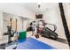 Home gym showcasing a variety of exercise equipment and a large mirror at 148 Mossy River Ct, Brandon, FL 33511