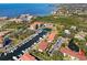 Stunning aerial view highlighting waterfront properties, boat docks, and the serene coastal landscape at 1800 Mariner Dr # 2, Tarpon Springs, FL 34689