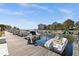 Picturesque marina view with boats docked, offering a glimpse into waterfront living and recreational opportunities at 1800 Mariner Dr # 2, Tarpon Springs, FL 34689