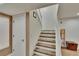 Carpeted staircase leads to the upper level at 29909 Baywood Ln, Wesley Chapel, FL 33543