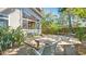 Wooden backyard patio with outdoor seating at 6014 Luana S Ln, Gulfport, FL 33707