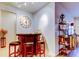Stylish bar area features custom woodwork, seating, and decorative shelving for storage and display at 7903 Seminole Blvd # 2103, Seminole, FL 33772