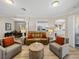 Comfortable living room featuring an open concept with contemporary furniture and neutral colors at 13143 Palmilla Cir, Dade City, FL 33525