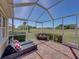 Screened patio with brick pavers, seating, and views of the golf course at 13143 Palmilla Cir, Dade City, FL 33525
