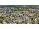 Expansive aerial view showcases a waterfront community with lush landscaping and tranquil canals, ideal for boaters and nature enthusiasts alike at 1734 Shore Acres Ne Blvd, St Petersburg, FL 33703