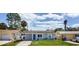 Charming single-story home with a well-maintained lawn and a lovely blue front door at 1734 Shore Acres Ne Blvd, St Petersburg, FL 33703