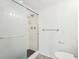 Bathroom with glass enclosed shower and toilet at 201 Laurel # 308, Tampa, FL 33602