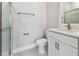 Modern bathroom featuring a glass-enclosed shower, sleek vanity, and contemporary fixtures at 445 31St N Way, St Petersburg, FL 33713
