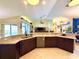 Open kitchen featuring granite countertops, dark cabinetry, and stainless steel dishwasher at 11268 Shivering Owl Ave, Weeki Wachee, FL 34614