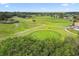 Scenic aerial of green golf course with mature trees and landscaping at 17425 Eagle Trace Dr, Brooksville, FL 34604