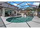 The screened-in backyard pool provides a great entertainment area with a bar and open air living space at 2109 N Jamaica St, Tampa, FL 33607