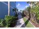 View of the walkway to the pool at 2111 Alexis Ct, Tarpon Springs, FL 34689