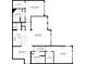 Floor plan featuring a primary bedroom, living room, kitchen, dining room, and two bathrooms at 2741 Via Cipriani # 931A, Clearwater, FL 33764