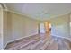 Spacious bedroom with modern ceiling fan and an ensuite bathroom at 336 Silver Falls Dr, Apollo Beach, FL 33572