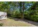 Fenced backyard with mature trees and landscaping at 4118 Gauge Line Loop, Tampa, FL 33624