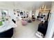 Bright living room with modern furniture and a view of the kitchen and dining area at 4141 Bayshore Blvd # 1103, Tampa, FL 33611