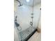 Modern shower featuring eye-catching tile, glass enclosure, and matte black hardware at 4141 Bayshore Blvd # 1103, Tampa, FL 33611