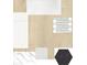 Selection of stylish finishes for your new home: granite counter, white shaker cabinets, wood look flooring, and modern tile at 4244 11Th N Ave, St Petersburg, FL 33713