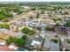 Aerial view of a residential neighborhood, highlighting houses with pools and tree-lined streets at 5810 8Th Ave, New Port Richey, FL 34652