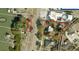 Aerial view of the property outlined in red and its proximity to the water at 636 Sunset S Dr, St Petersburg, FL 33707