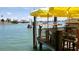 A charming waterfront dock with seating and views of the water and nearby buildings at 1500 Sunset Rd # C7, Tarpon Springs, FL 34689