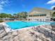 Relaxing outdoor swimming pool with lounge chairs and well-maintained surroundings at 1500 Sunset Rd # C7, Tarpon Springs, FL 34689