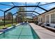 Inviting screened-in pool area with outdoor seating, a spa, and lush landscaping, perfect for relaxation and entertainment at 20537 Lace Cascade Rd, Land O Lakes, FL 34637