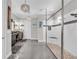 Open bathroom layout featuring a glass shower and dual sink vanity at 4506 Stickley Ct, Palmetto, FL 34221