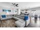 Spacious open concept living area with luxury vinyl flooring, and views to the kitchen at 511 York Dale Dr, Ruskin, FL 33570
