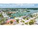 An aerial shot showcasing waterfront homes with private docks and beautiful landscaping in a boater's paradise at 7889 3Rd S Ave, St Petersburg, FL 33707