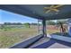Enjoy outdoor living from screened porch with view of lush backyard and serene pond at 10540 Carloway Hills Dr, Wimauma, FL 33598