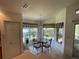 Cozy breakfast nook area with a glass table, lots of light, and backyard views at 11185 Heathrow Ave, Spring Hill, FL 34609